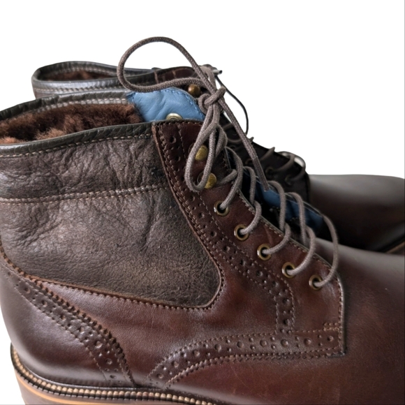 Johnston & Murphy XC Flex® Cody Plain Toe Shearling Brown Boot..9M - Picture 4 of 10